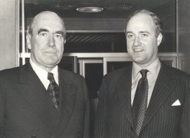 Michael Wynne-Parker with Lord Caradon, United Nations, 1976