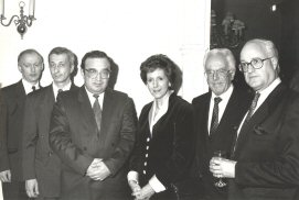 Michael Wynne-Parker with Prime Minister Samadov of Tajikistan and Lord Rix 1991